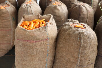 fresh carrots packaged in a sack bag ready to export