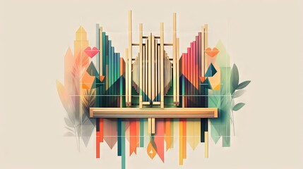 Obraz premium Abstract Painting of a Colorful Pipe With Vibrant Lines