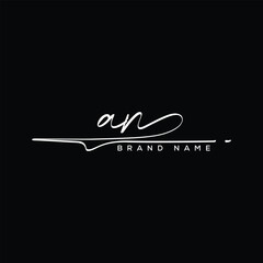AN letter beauty handwriting vector logo. 
