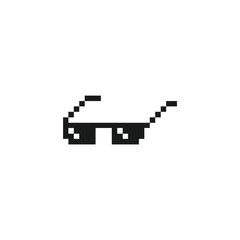 this is thug life glasses in pixel art with simple color and white background ,this item good for presentations,stickers, icons, t shirt design,game asset,logo and project.