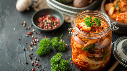 preparing homemade kimchi