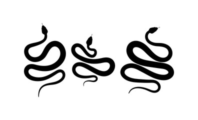 Snake silhouette vector isolated on white background.