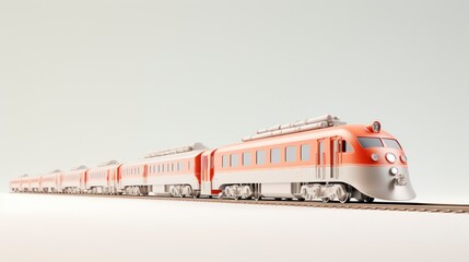 A train on a plain background. Minimal 3d style .
