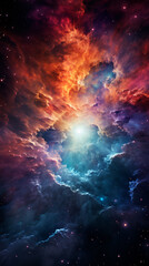 Fototapeta premium a mesmerizing display of cosmic fireworks in the black sky. Generative AI