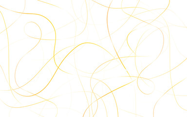 Golden scribble on a white background. Abstract yellow line drawing. Abstract Illustration backdrop and wallpaper.
