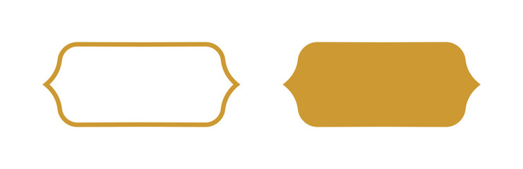 Islamic Frame Set with Gold Color - Horizontal - Flat Design - Editable Vector : Suitable for Islamic Theme and Other Graphic Related Assets.