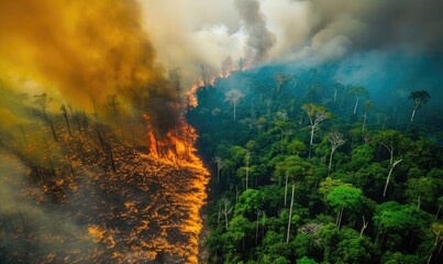 burning forest - environmental damage