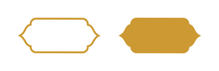 Islamic Frame Set with Gold Color - Horizontal - Flat Design - Editable Vector : Suitable for Islamic Theme and Other Graphic Related Assets.