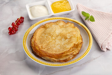 Sweet homemade thick baked pancakes