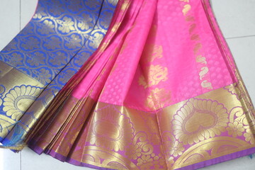 kanchipuram pattu silk saree with broad silk border