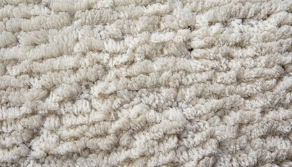 White wool rug textured