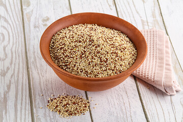 Raw dry quinoa cereal grain