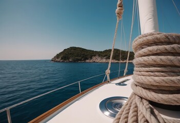 Obraz premium Luxury yacht tackle during the ocean voyage