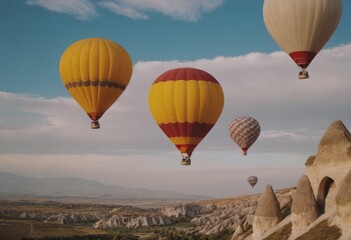Fototapeta premium Bird's-eye view of balloons