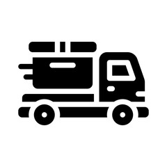 delivery truck glyph icon