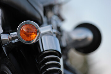 motorbike, back view, motorcycle, rides on sports motorcycle at urban outdoors parking.
