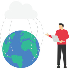 Global communication network concept, Vector illustration in flat style

