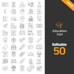 Education and learning vector icon collection