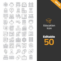 Education and learning vector icon collection