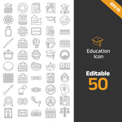 Education and learning vector icon collection