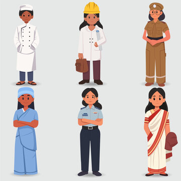 Set of Indian working women