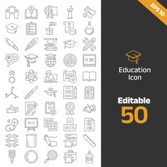 Education and learning vector icon collection