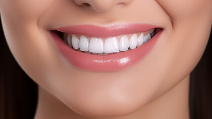 Fototapeta premium woman smiling with clean teeth. used for a dental ad. isolated on white background