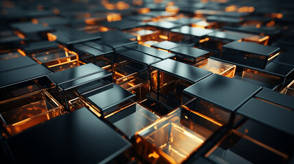 Fototapeta premium 3d geometric shapes on indoor background Ai generative