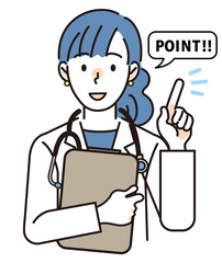 ポイントを伝える女性医師