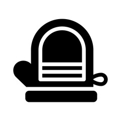oven glove glyph icon