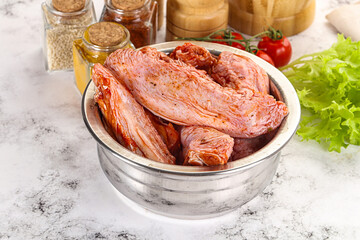 Marinated Duck wings for barbecue