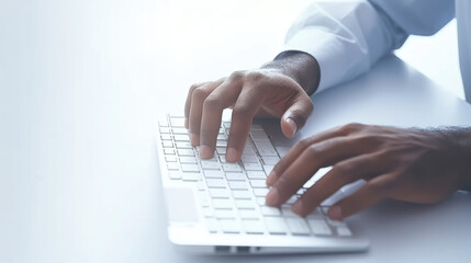  a hands typing at a computer keyboard