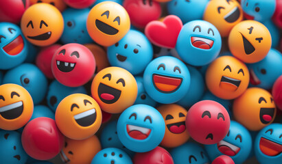 Fun emoji social media reaction character. Online chat response symbol