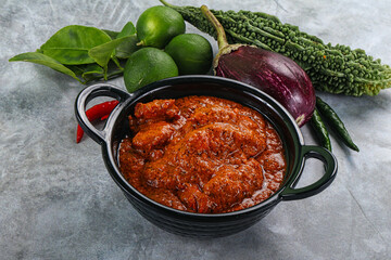Indian cuisine - butter chicken with sauce