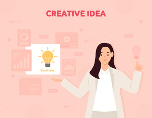 창의적인 아이디어를 가진 비지니스 여성