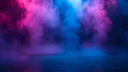 3d render blue pink neon frame, generative ai - obrazy, fototapety, plakaty