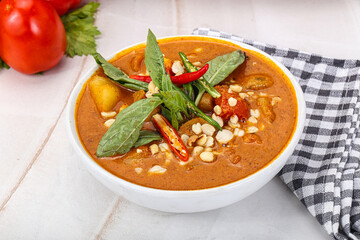 Asian spicy and sour vegetarian soup