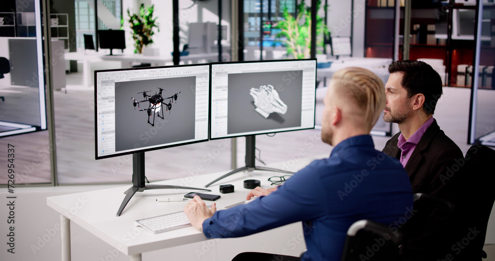 Poster men using 3d cad software