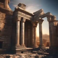 Ancient ruins of a civilization with crumbling stone structures2