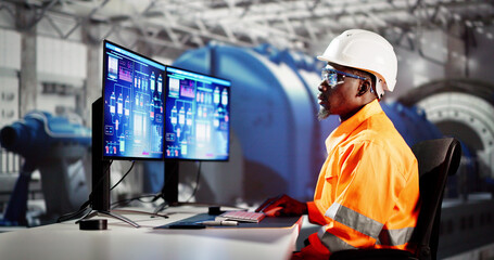 Man Working In Power Plant Electricity