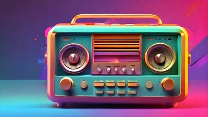 vintage radio - 3D Art 