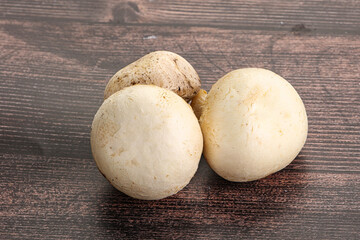 Natural organic ripe champignon mushrooms