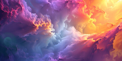 Dreamy clouds intricate pattern background, amazing vivid pops of color, bright and vibrant,