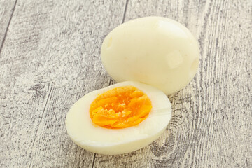 Boiled chicken egg for breakfast