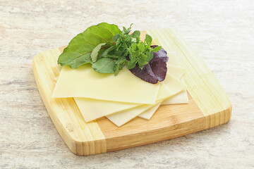 Sliced goat cheese for breakfast