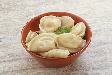 Russian traditional Vareniki - dumplings with potato