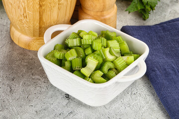 Vegan cuisine - Sliced celery stem