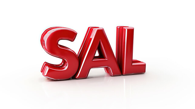 3d letter SAL in red color on white background