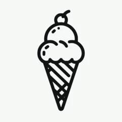 Foto auf Alu-Dibond Ice cream cone symbol is solitary. A modern sweet vanilla desert sign. Trendy vector chocolate cram symbol for website design, buttons, and mobile apps. Logo ice cream illustration © Alienalgorithm