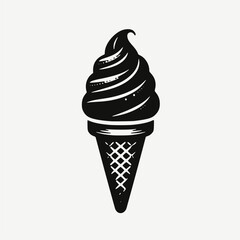 Ice cream cone symbol is solitary. A modern sweet vanilla desert sign. Trendy vector chocolate cram symbol for website design, buttons, and mobile apps. Logo ice cream illustration